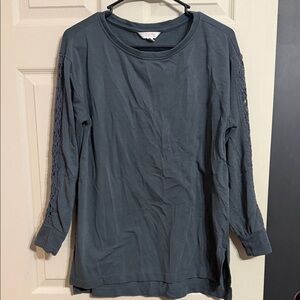 LC Lauren Conrad Charcoal Long Sleeve Top